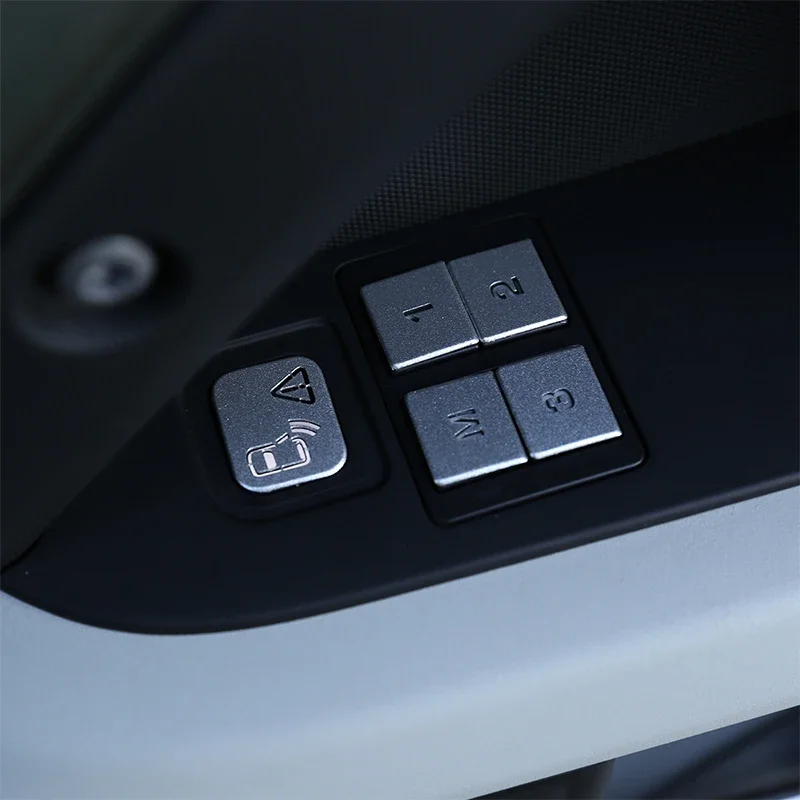 

For Land Rover Defender 110 2020-2024 Aluminum Alloy Silver Car Seat Memory Unlock Button Cover Trim Sticker Car Accessories