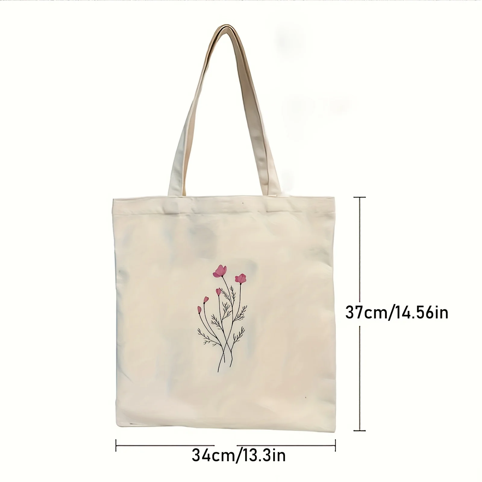 Cute Floral Print Tote Bag, Large Capacity Shoulder Bag, Women\'s Casual Handbag & Shopping Bag