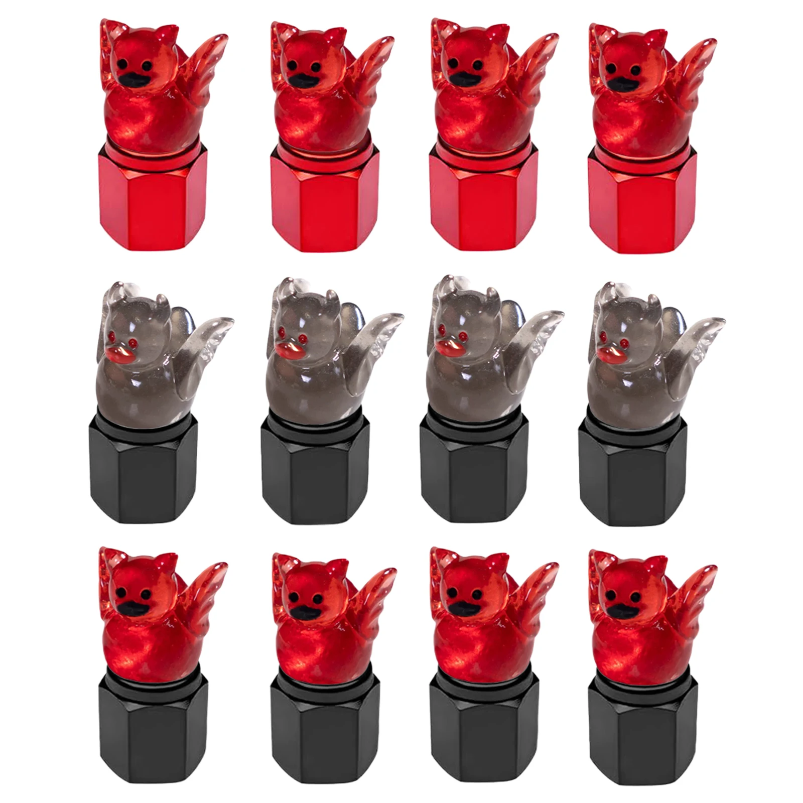 4 عبوات من أغطية صمامات الإطارات اللطيفة المتوهجة في الظلام، أغطية صمامات الإطارات المزخرفة للسيارات والدراجات النارية والدراجات #2