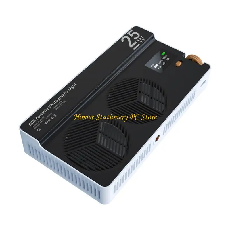 

Y5LA 25W Светодиодная светодиодная камера световой камеры видео заполняемая лампа Dimmable 2500K-9000K Регулируемый цвет