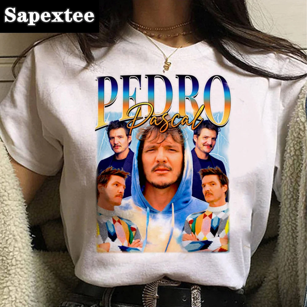 Pedro Pascal t-shirts women Y2K top female harajuku 2000s clothing