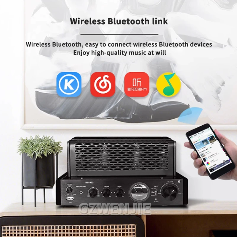 4.2 Intelligent Home Combo Theater Bluetooth Speaker Wooden Subwoofer 3D Surround Sound Memory Play Vacuum Tube Amplifier 150W