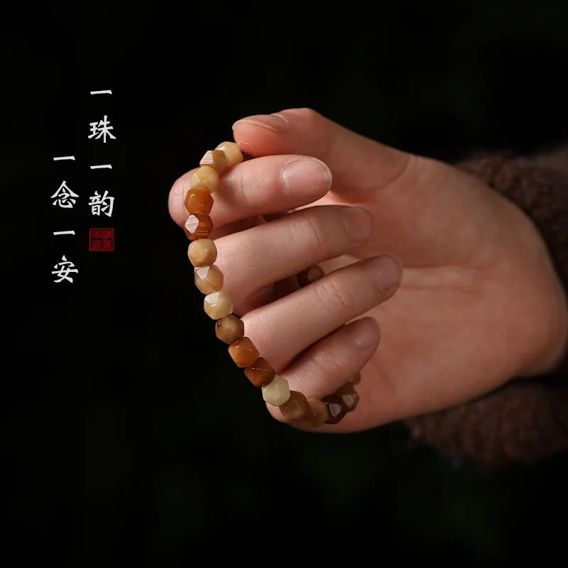 Octagonal Women, New Style Gourd Jade-Spine Bodhi Bead Bracelet