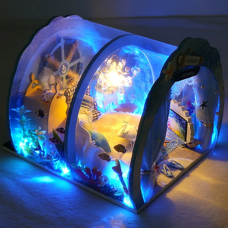 

Миниатюрный деревянный кукольный домик DIY: Набор для сборки 3D-пазла, игрушки-домики для кукол, украшения для спальни с мебелью, подарки