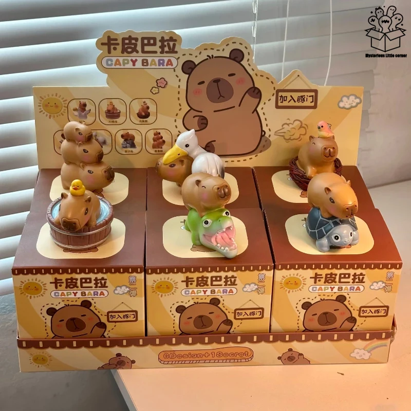 

Cartoon Capybara Blind Box Random Action Dolls Peripheral Figurines Office Desk Decoration Items Cute Character Collectible Toys