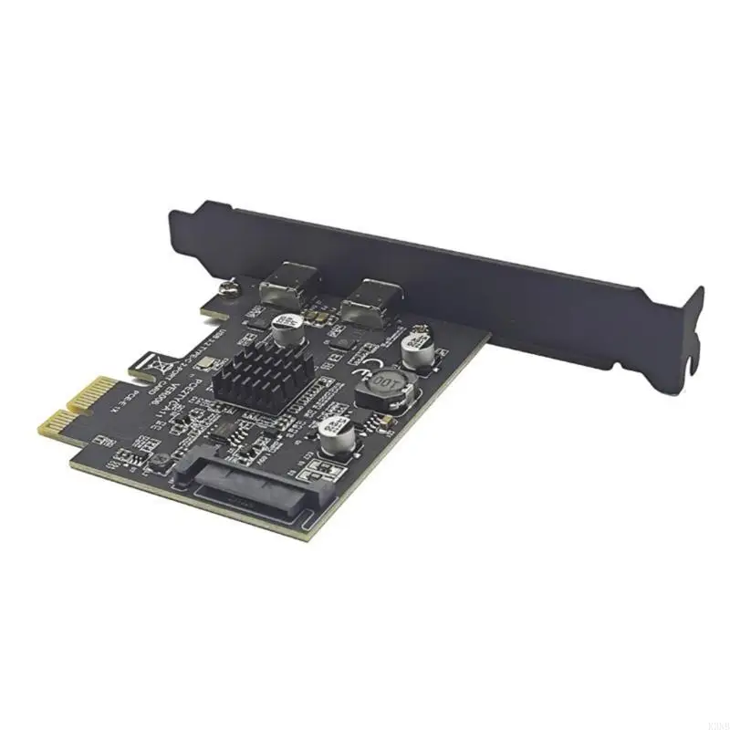 K3NB PCIe 1X to USB 3.2 Gen2 Cards 10Gbps PCIE Expansion Cards with Double Type C PCIE Cards for Desktop Computer