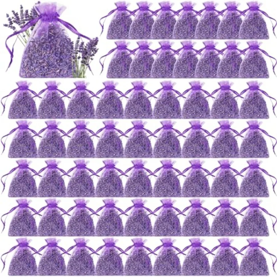 

Набор из 60 лавандовых саше для ящиков и шкафов, ароматические саше с сушеными цветами лаванды для дома, свадьбы и девичника