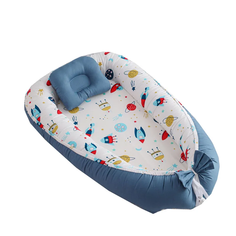 Newborn 100% cotton breathable lovely printing Baby Portable Folding Baby Travel Bed Nest Sleeper Bed Baby Nest