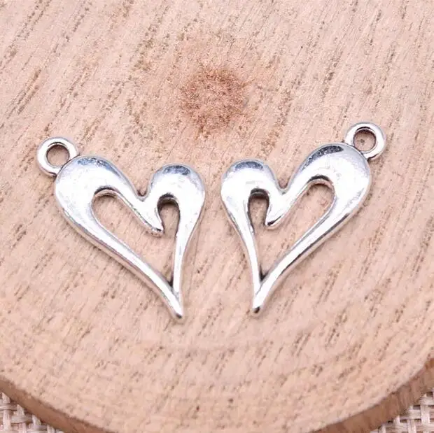 

20pcs 20x13mm Pendant Hollow Heart Tibetan Silver Charms For DIY Jewelry Making EF3802