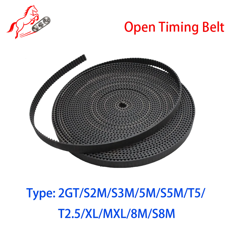 

2GT S2M 3M S3M 5M S5M T5 XL MXL Series Rubber Open-Ended Timing Belt Transmission Belts For 3D Printer