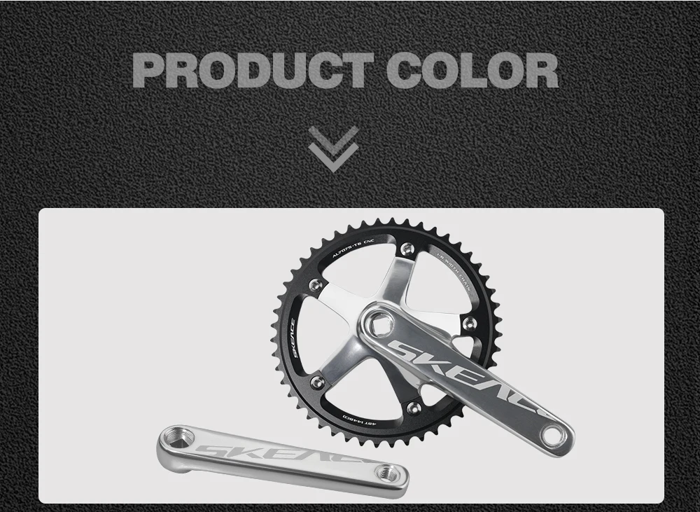 SKEACE BMX Kurbelgarnitur 48T Aluminiumlegierung Fixed Gear Kurbel 144BCD Single Speed Fix Gear 165mm Fahrrad Fahrrad Kettenblatt BMX Kurbel – Detail 5
