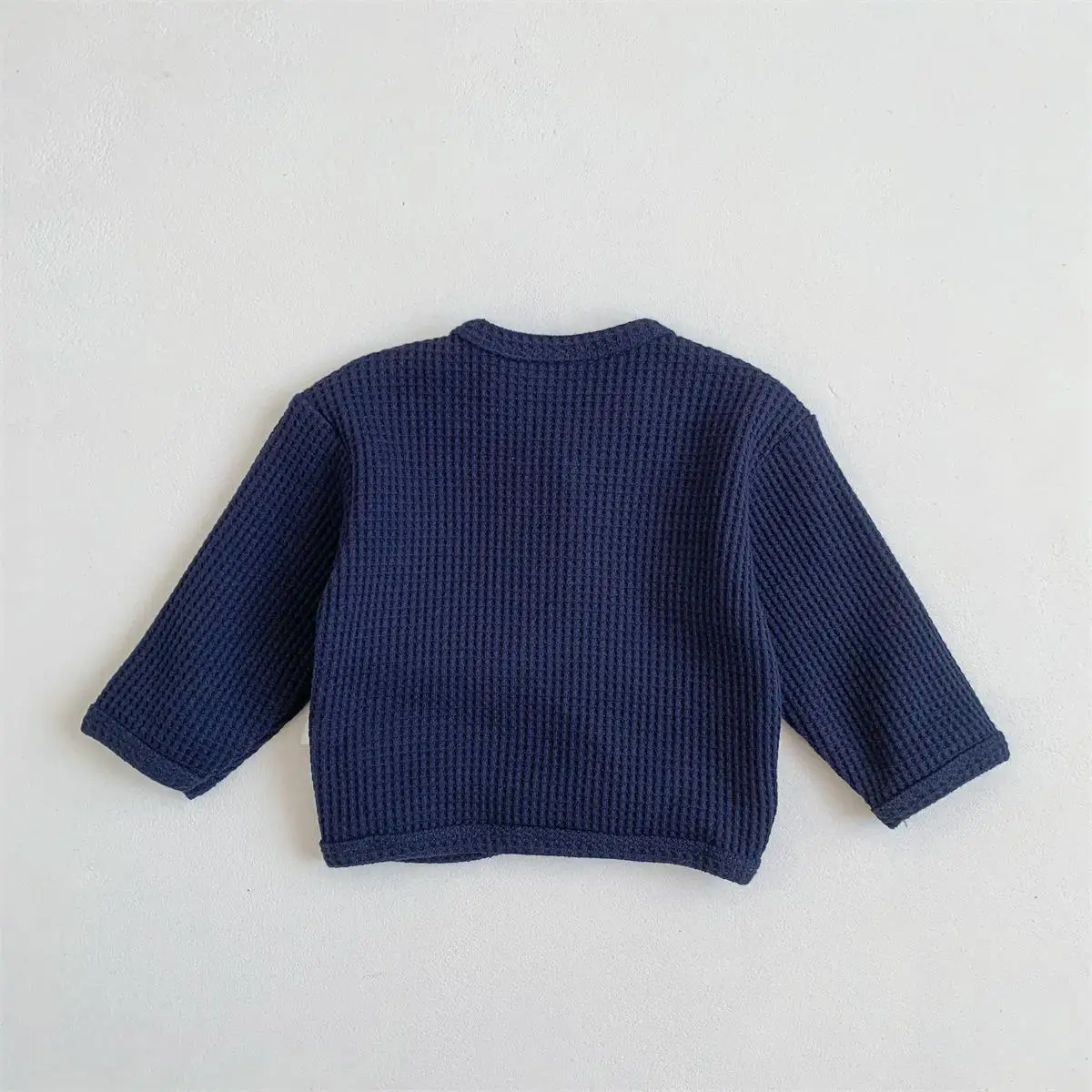 Newborn Baby Waffle Knitted Coats Korean Style Cardigan 0-3Y Boys Girl Sweater Fashion Autumn and Winter Outfit