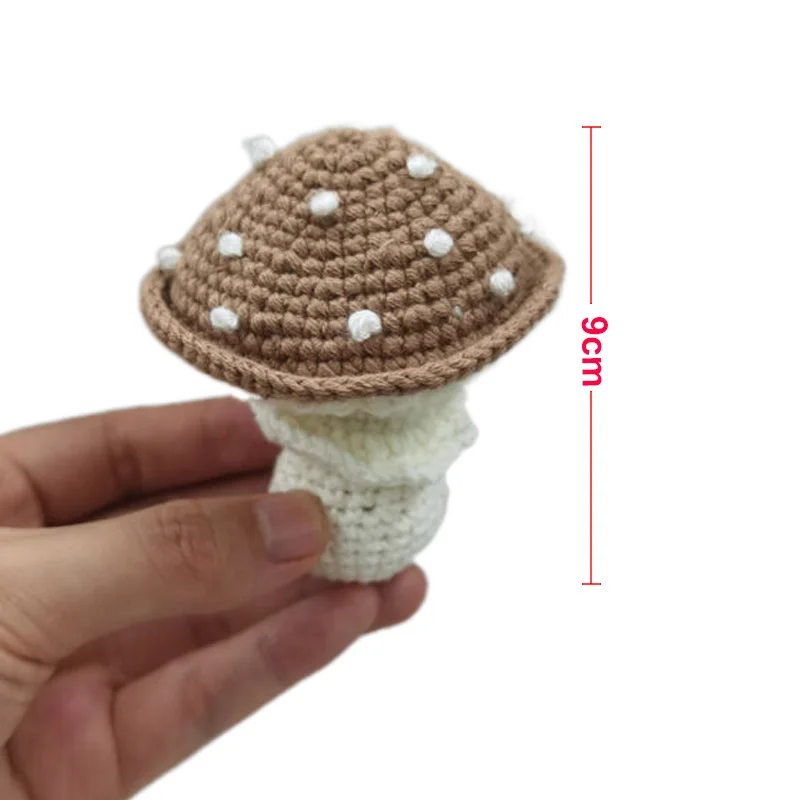 1pc Baby Rattles Crochet Mushroom Rattle Toy Baby Teether Rodent Infant Gym Mobile Rattles Newborn Educational Toys Keychain