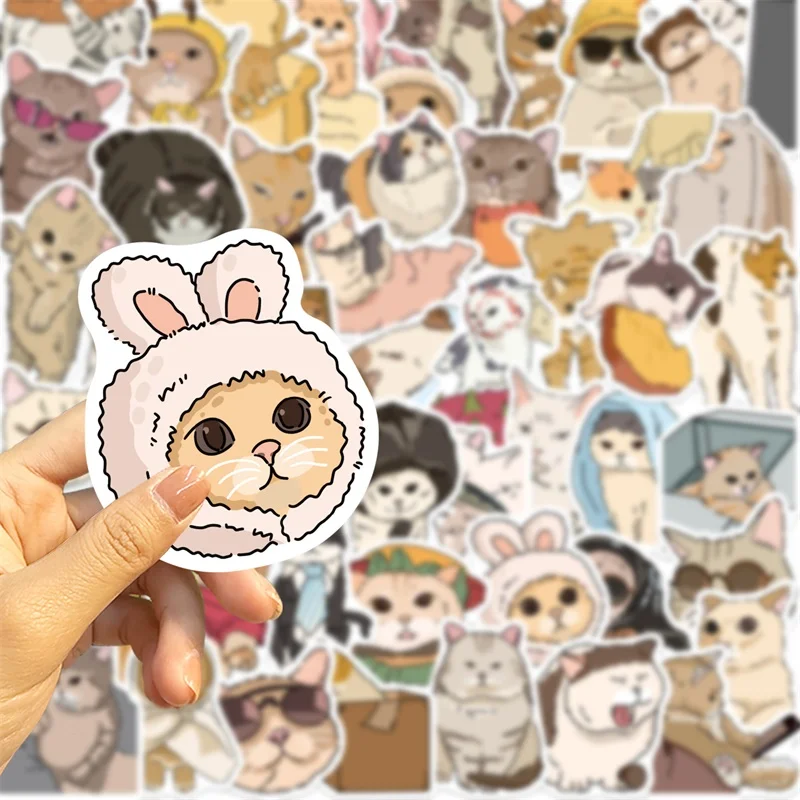 10/30/50PCS Cartoon Raar Kat PVC Sticker Esthetische Decoratie Scrapbooking Benodigdheden DIY Hand Accounting voor kinderen