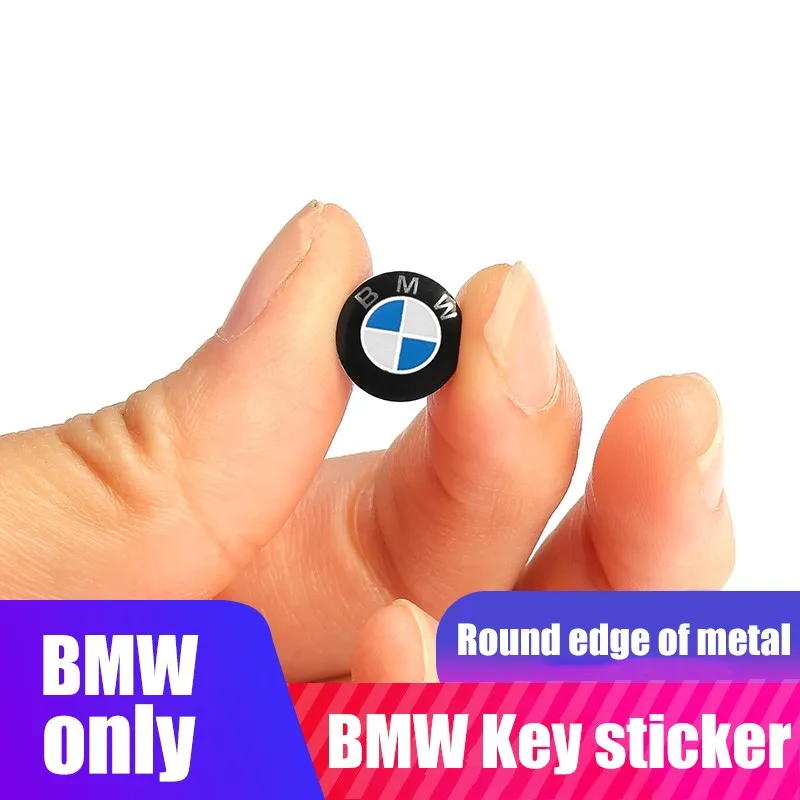 5Pcs Car Key Shell Badge Sticker 3D Aluminum Auto Key Remote Fob Decals For BMW 50th Anniversary E39 E46 E90 E60 F10 F11 F20 F30