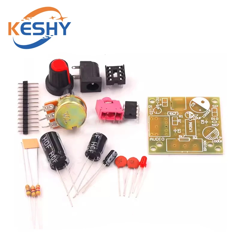 LM386 Mini Audio Amplifier DIY Kit 3.5mm 3V-12V Power Amplifier Suite Trousse Amplificador Module Board Beyond TDA2030