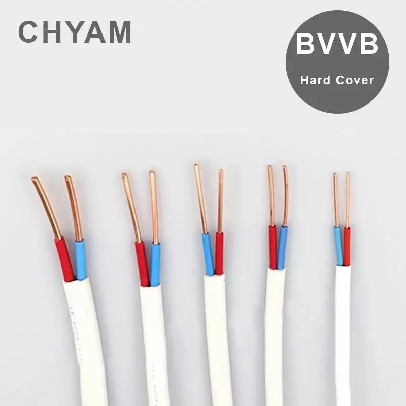 One Meter BVVB / RVV White Wire Hard Soft Cover 2/3/4 Pins Core 1/1.5/2.5/4/6 Square Pure Copper Household Cable Power Line view 3