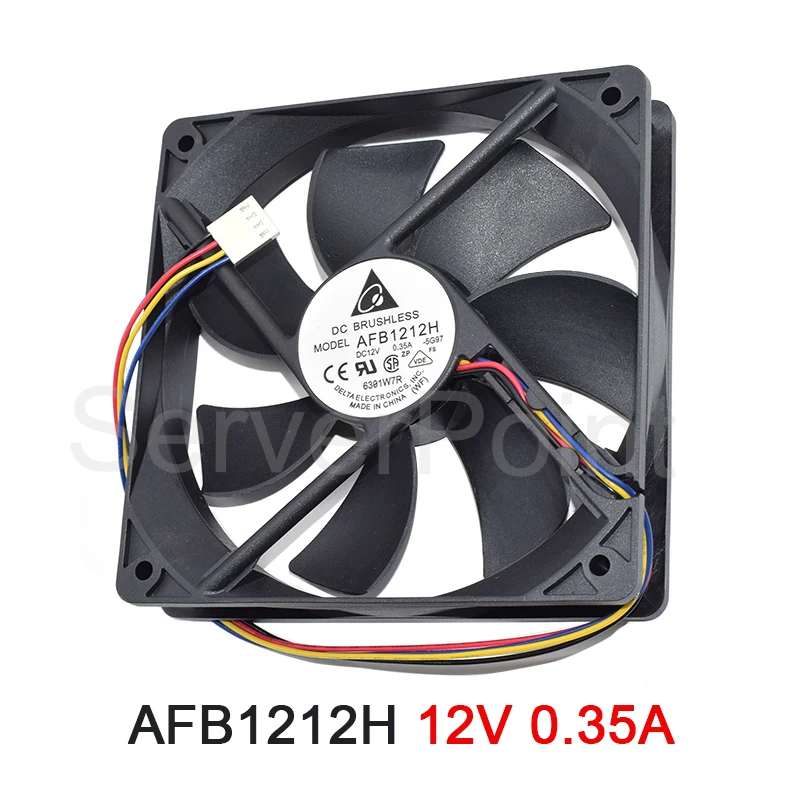 Well Tested 4-Line PWM Speed Regulation 120x120x25MM Cooling Fan AFB1212SH AFB1212H DC12V 0.35A 0.80A 12CM 12025 Double Ball Fan