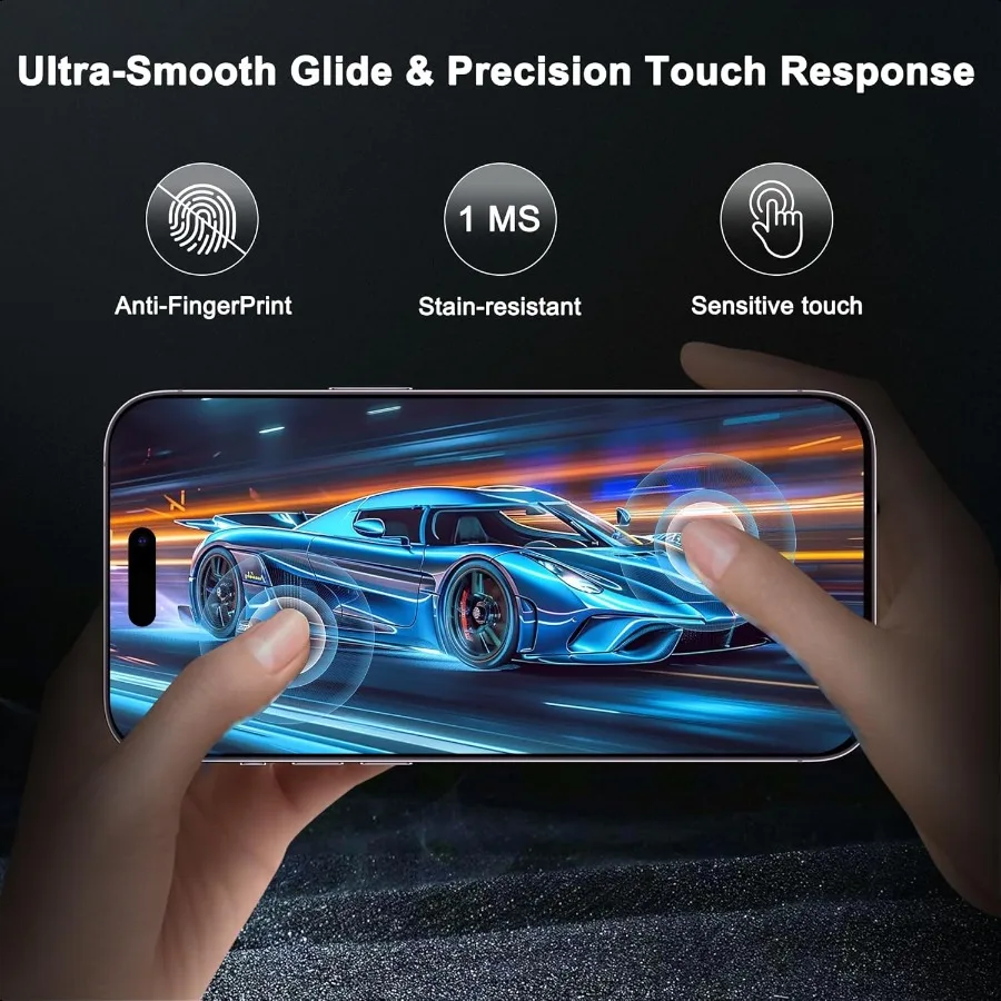 Paquete de 2 protectores de pantalla antirreflectantes para iPhone 17 Pro Max [6,9 pulgadas] grado militar 9H cobertura de borde completo vidrio templado AR