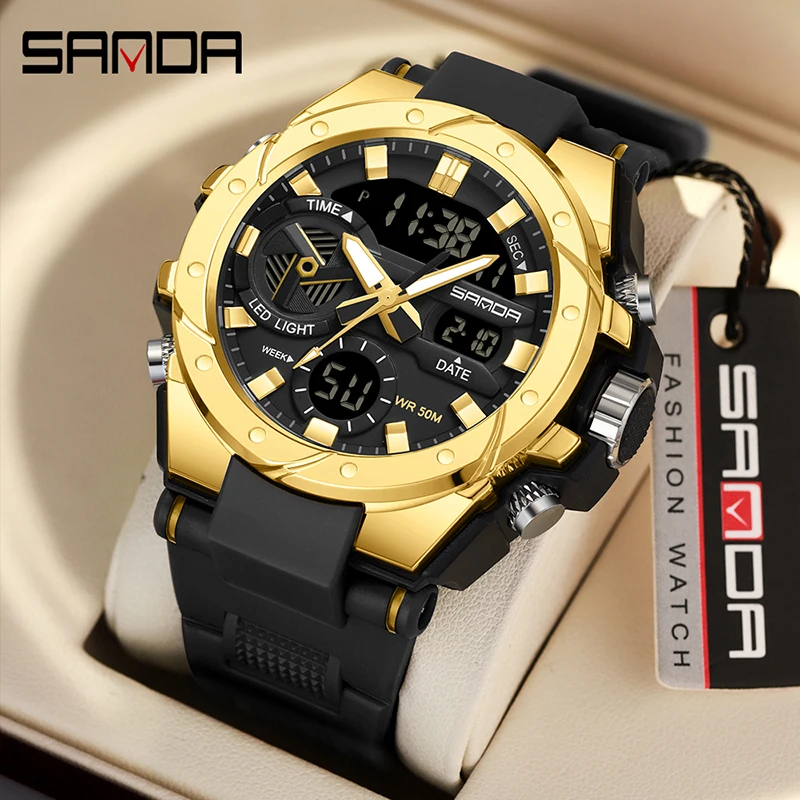 

Waterproof Electronic Watch Digital Wristwatches SANDA 3311 Male Student Youth Fashion Trend Military Multifunctional Nightlight