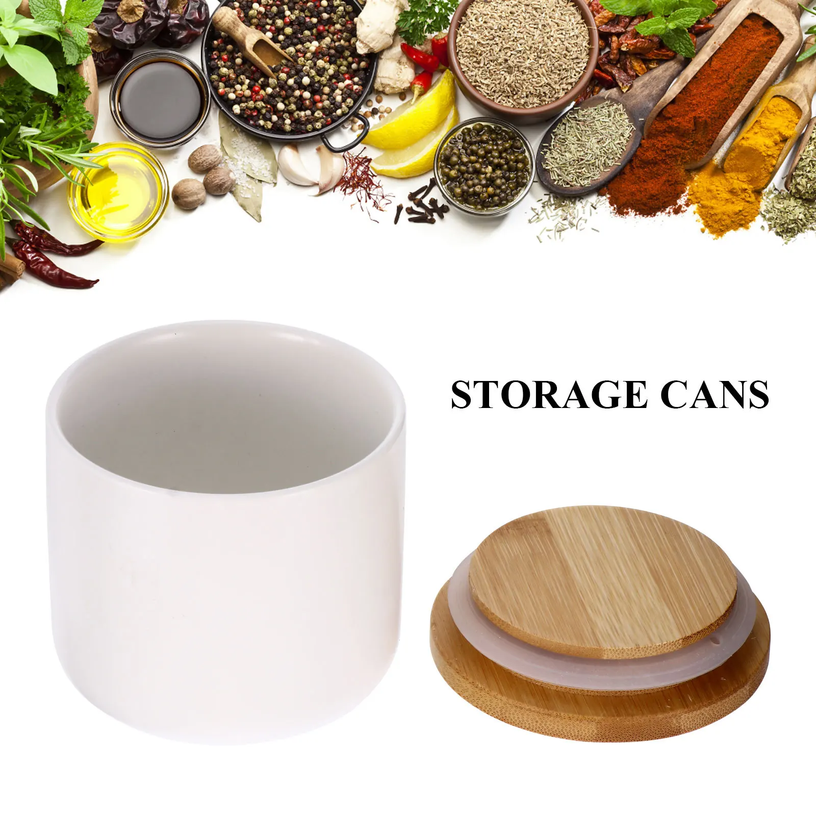 

2Pcs Storage Canister Ceramic Jar for Tea Coffee Beans Dry Food Airtight Container Pantry Organization Home Decorative Use