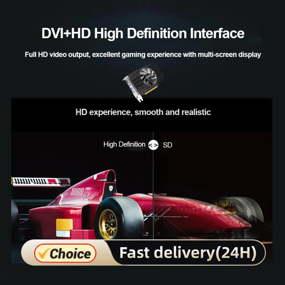 

GT730 2GB DDR5 Video Card PCI-E 2.0 16X 128 Bit PC Computer Graphics Card VGA HDMI-Compatible Graphics Card 1600MHz GPU GF108