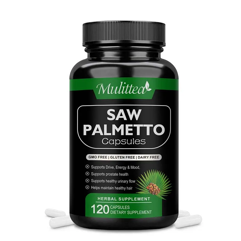 Mulittea Saw Palmetto Capusles Help Promote Prostate Health Support Bladder & Less Urination&Prevents Hair Loss Hair Growth