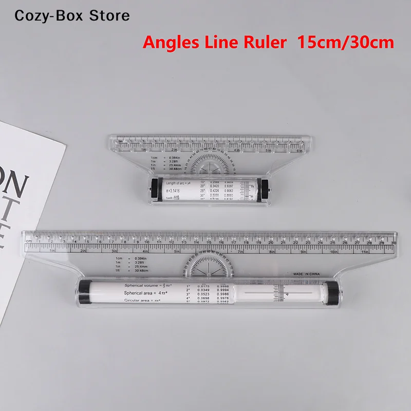 [ZY]15cm 30cm Multi-Function Clear Parallel Rolling Ruler Angles Line Ruler  Drawing Tool Metric Rolling Ruler[ZY]