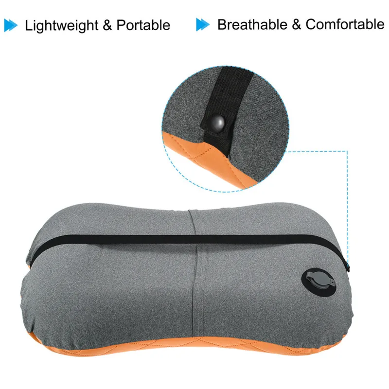 Foldable Inflatable Pillow Ultralight Travel Camping Trip Nap Device Neck Air Pillows Car Plane Head Lunch Rest Recliner