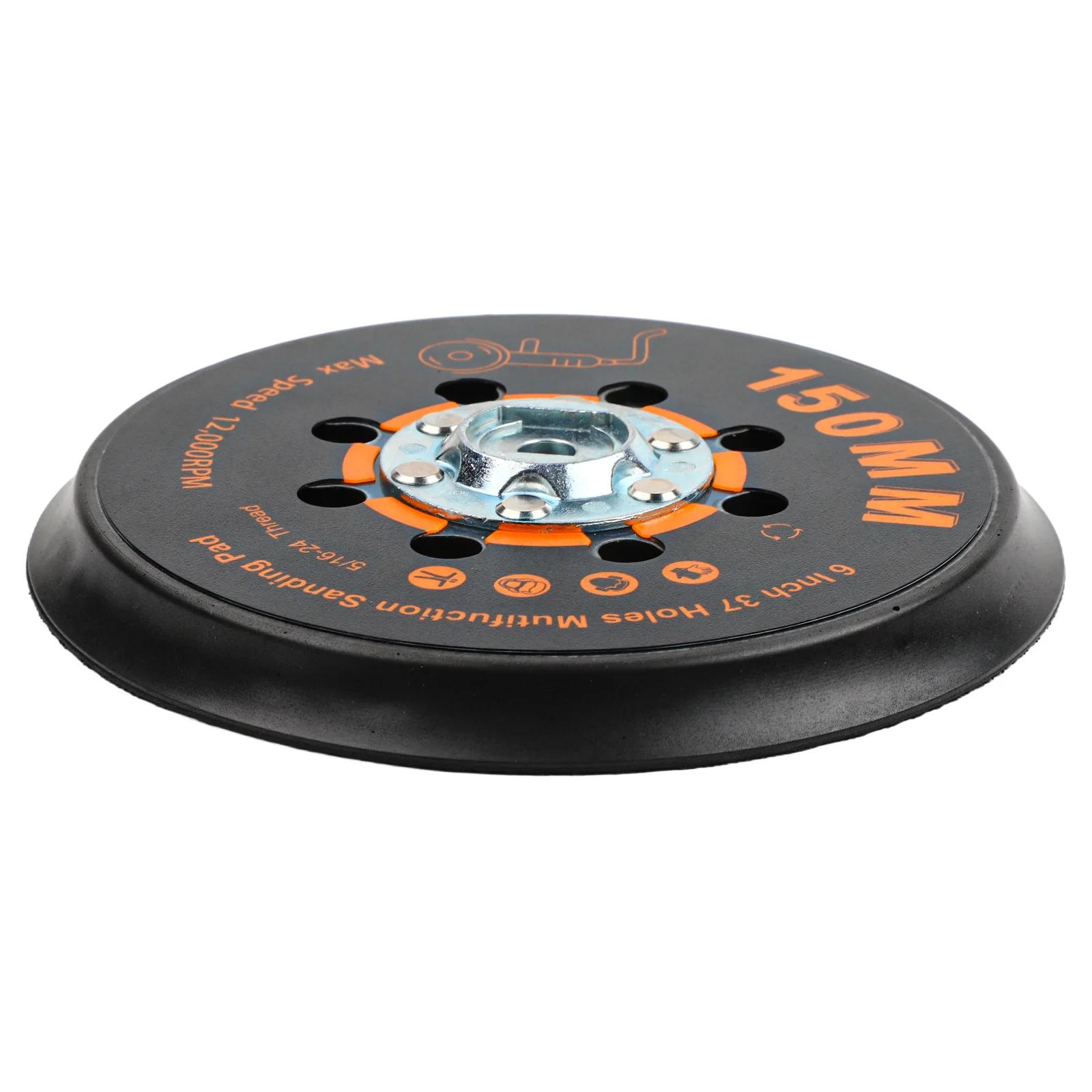 1pc 150mm levigatrice supporto 37 fori disco abrasivo per lucidatura pietra levigatrice orbitale in metallo tampone abrasivo utensile elettrico