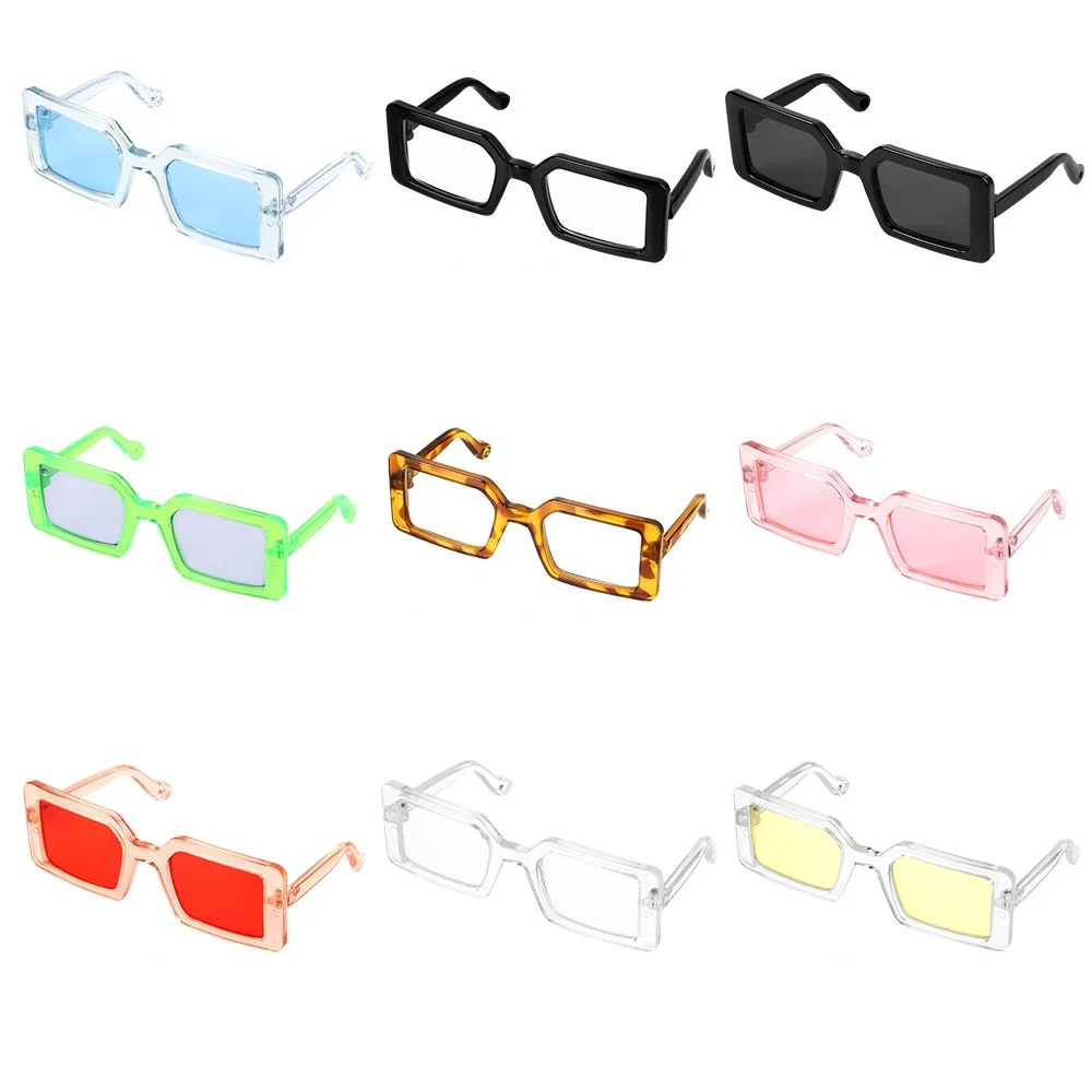 Retro Plastic Plush Doll Glasses Miniature Triangle Sunglasses Rectangle Small Pet Glasses Toys Eyewear Doll Clothes Accessories