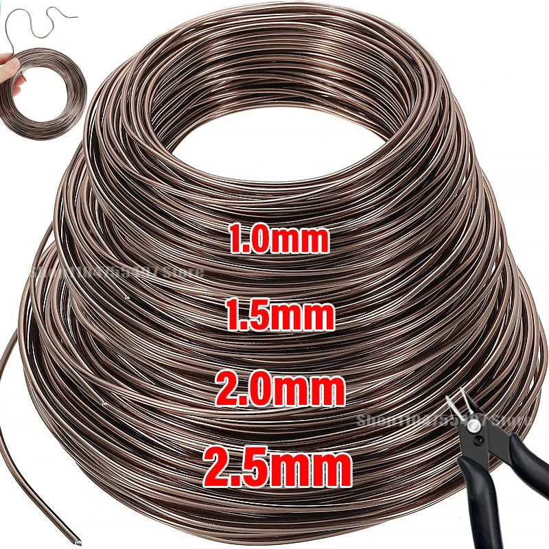 DIY Brown Bonsai Wires Anodized Aluminum Training Wire 1.0/2.5MM Total Tools Metal Bonsai Wire Plant Shaped Entangle Branch Fix