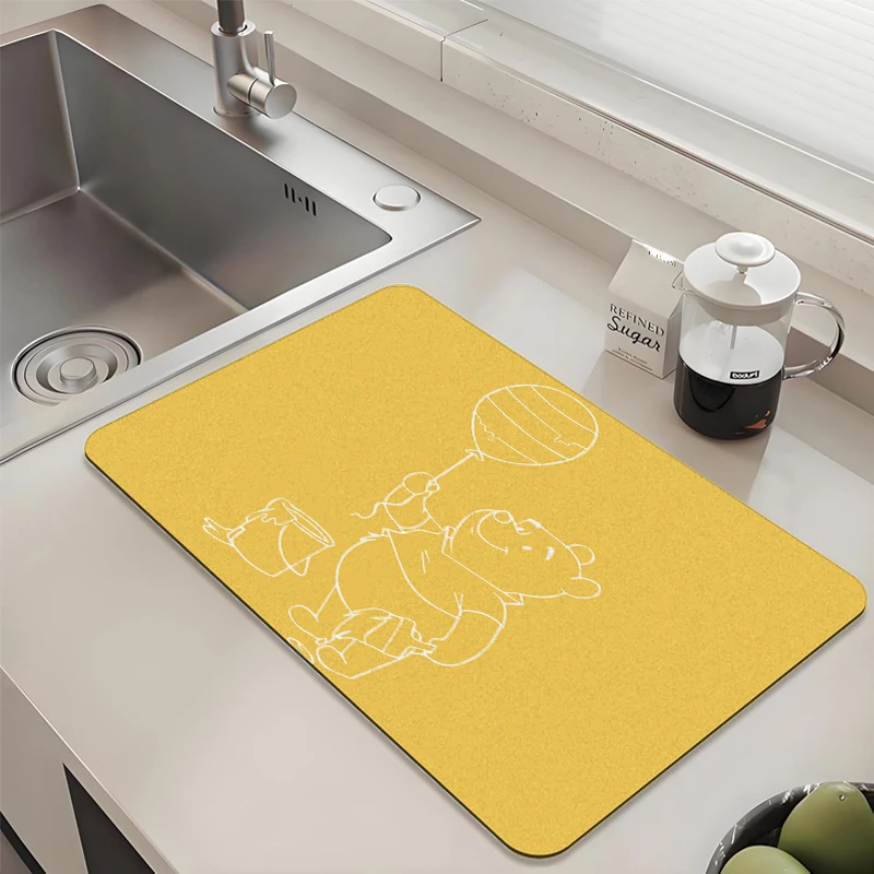 

Disney Winnie the Pooh Drying Mat Absorbent Non-slip Quick Dry Pad for Kitchen Sink