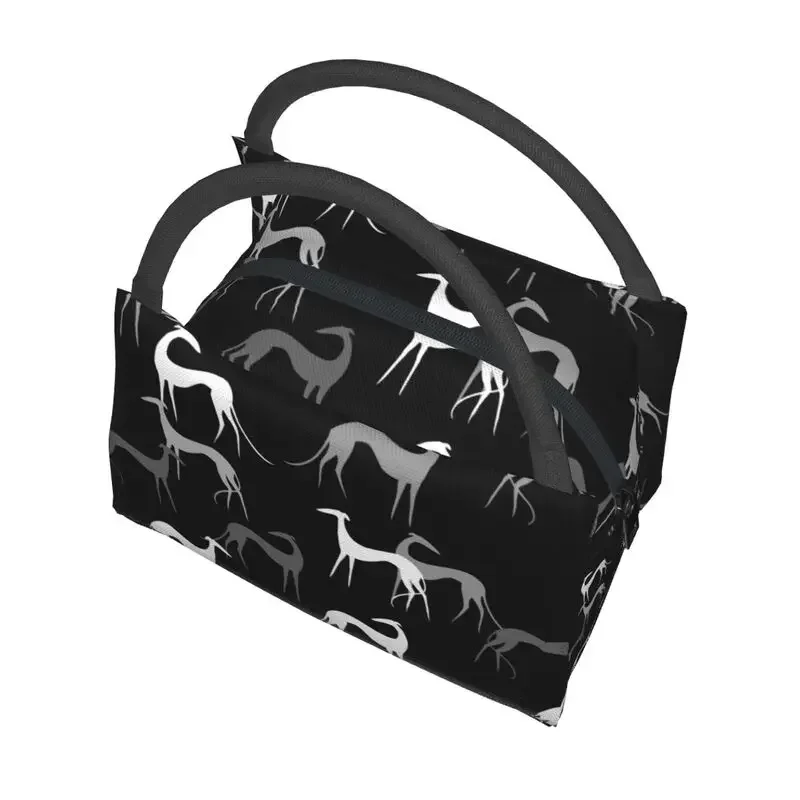 Cute Sighthounds Thermal Insulated Lunch Bags Women Greyhound Whippet Dog Portable Lunch Container Multifunction Meal Food Box