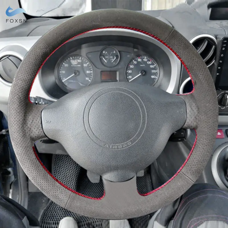 

Для Citroen Berlingo Jumpy 2009-2016 Toyota Proace 2013-2016 автомобильные аксессуары замшевый кожаный чехол на руль защитная накладка