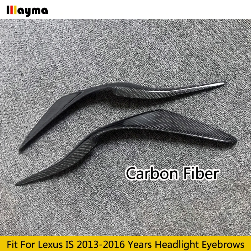 Carbon Fiber Front Bumper Headlight Eyebrow Eyelid Covers For Lexus IS300 200t 250 2013 - 2016 Car Fiber Glass Matt Black Primer