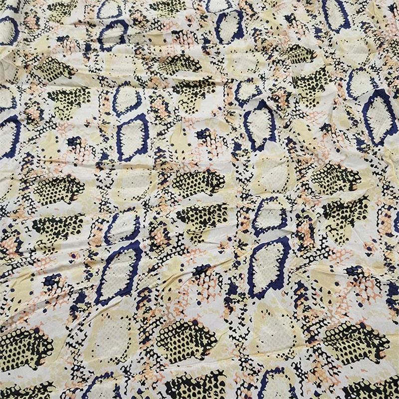 

1 meter 100% Mulberry Silk 12 momme Crepe Silk Fabric python skin pattern Printed 140cm 55" wide by the yard CY038