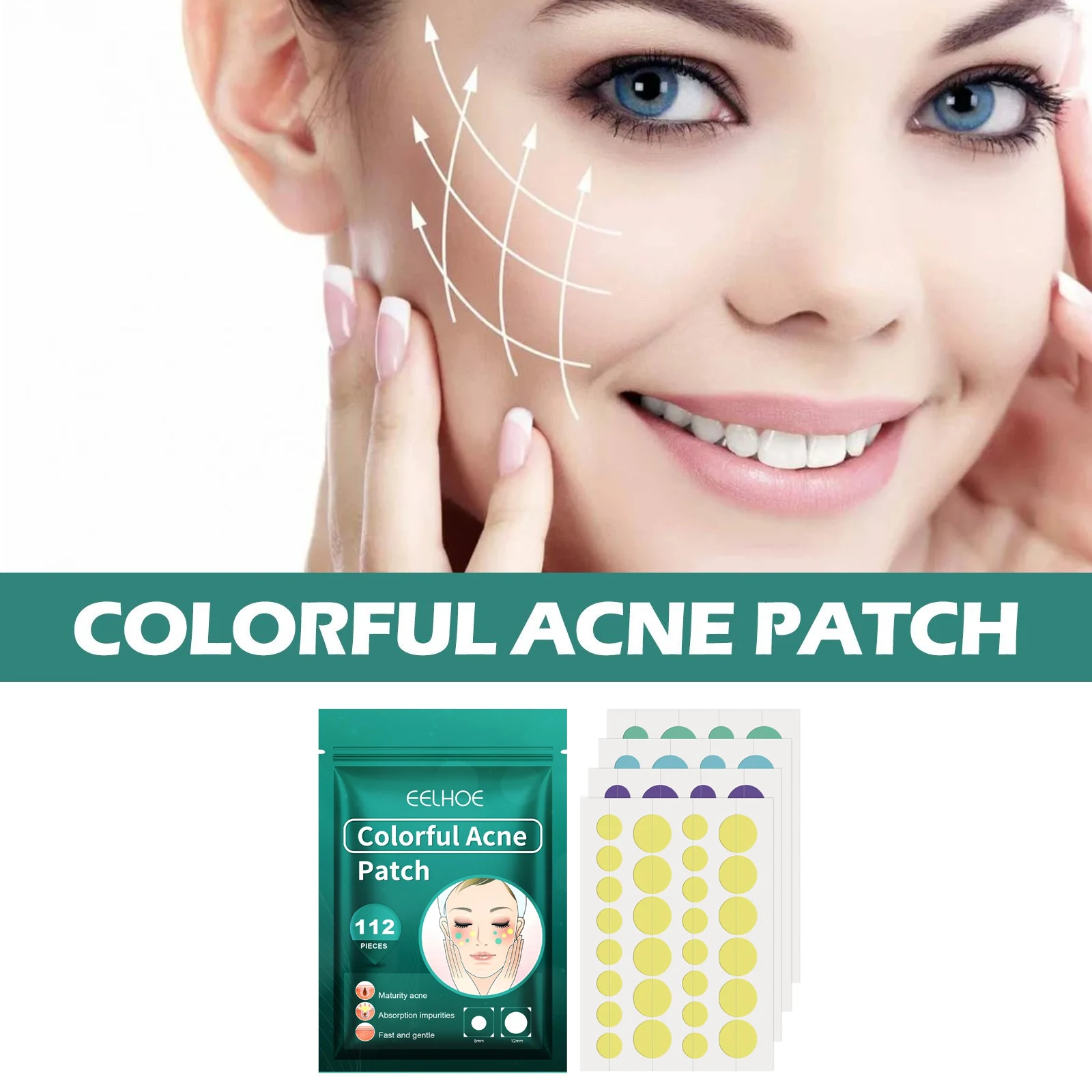 Acne Patches Hyaluronic Acid Pimple Remover Pores Cleansing Colorful Hydrocolloid Patches Cover Spots Mark Waterproof Face Patch