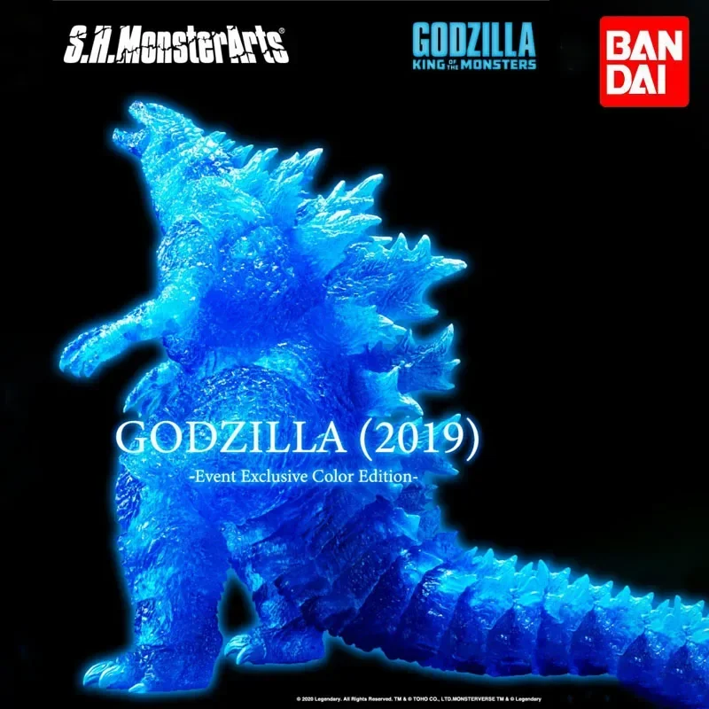 Bandai 2024 Limited Shm Godzilla 2 King of Monsters 2019 Gojira Blue Transparent S.h.monsterarts Action Dinosaur Model Kids Toy