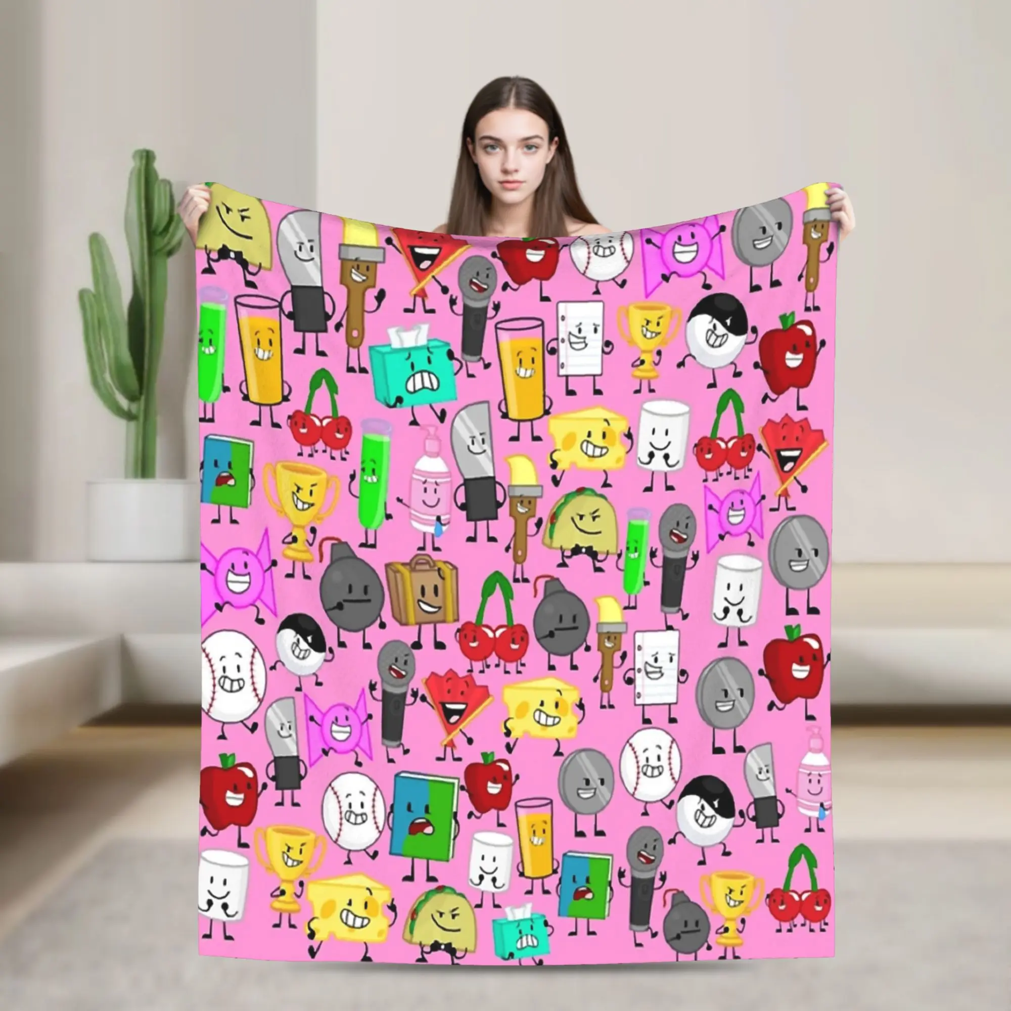bfdi Battle for Dream Island  Throw Blanket for Couch  Fuzzy Soft Plush Blanket 50x60 Inches Multi-size Bedspreads