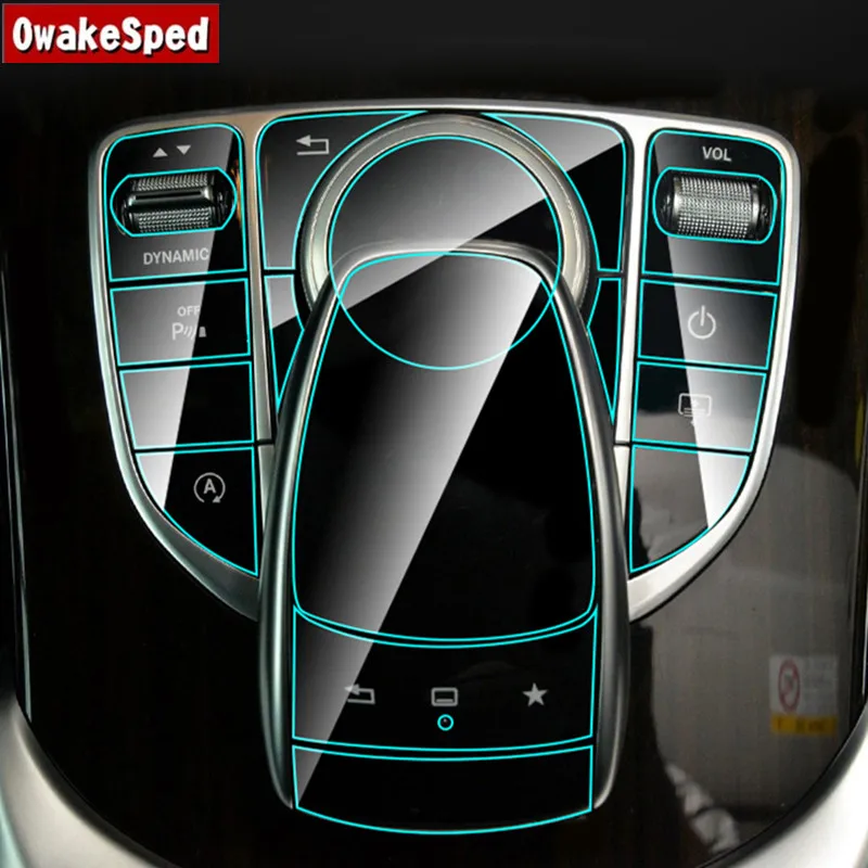Auto Center Konsole Multimedia Maus Taste TPU Schutz Película Für Mercedes Benz C E G V GLC Klasse W205 W213 X253 W463 G463 G500