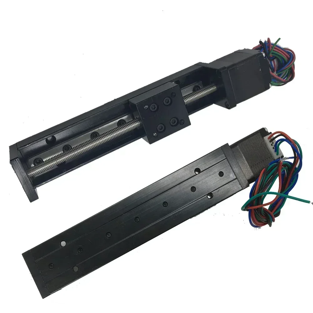 X Y Z Axis Motorized Slide Table T-type Linear Guide Rail Stage CNC Mini Sliding Table Motor Drive Kit Electric Linear Stage
