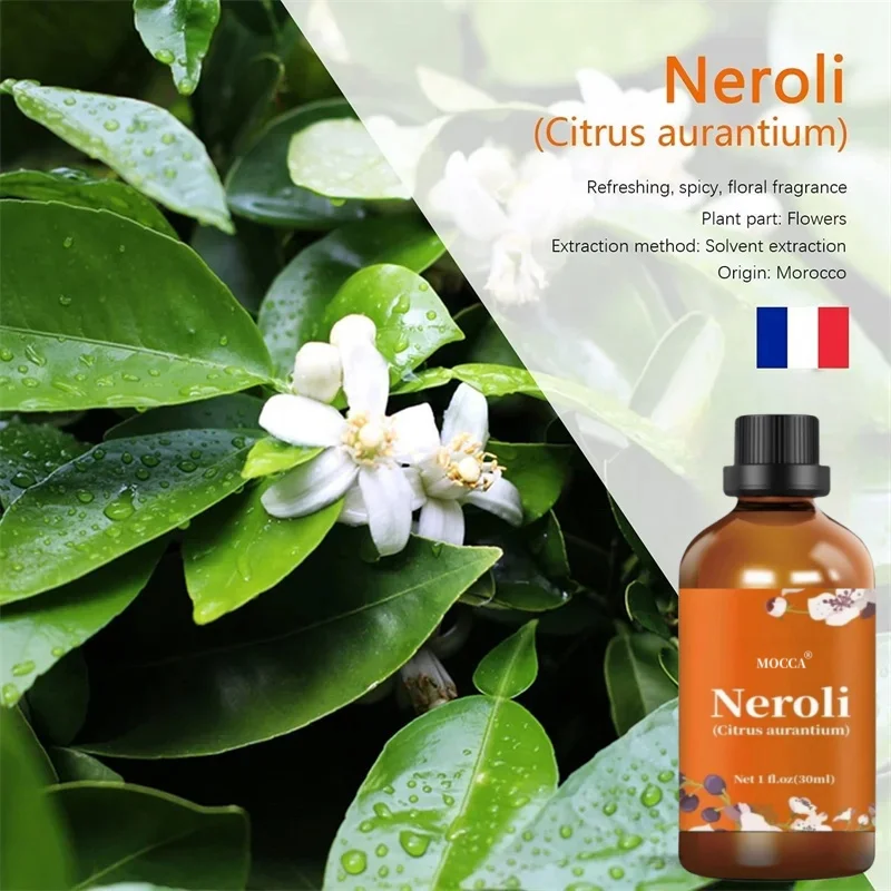 Neroli Essential Oil, MOCCA Aromatherapy Essential Oils for Diffuser, Massage, Soap, Candle Making, 30 ml