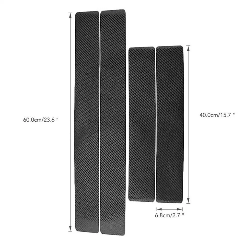 

4pcs Anti-scratch Sticker Carbon Fiber Texture Door Sill Anti-scratch Cover High Quality Scuff Covers For Rear Sills