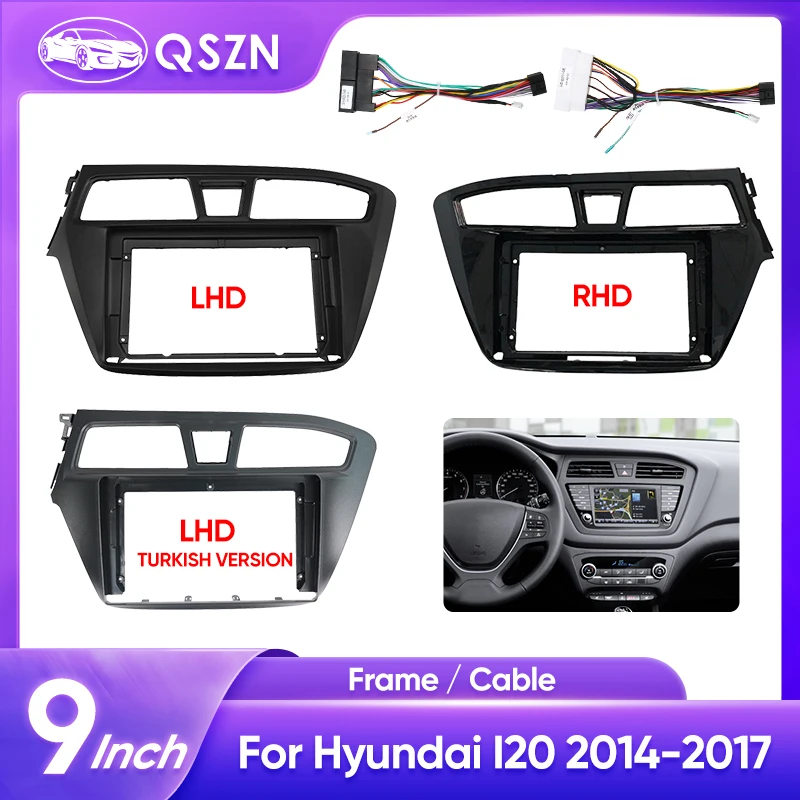 

9 INCH Audio Fitting For Hyundai I20 2014 -2017 Left Right Car Radio Dashboard GPS Stereo Panel For Mounting 2 Din CD DVD Frame