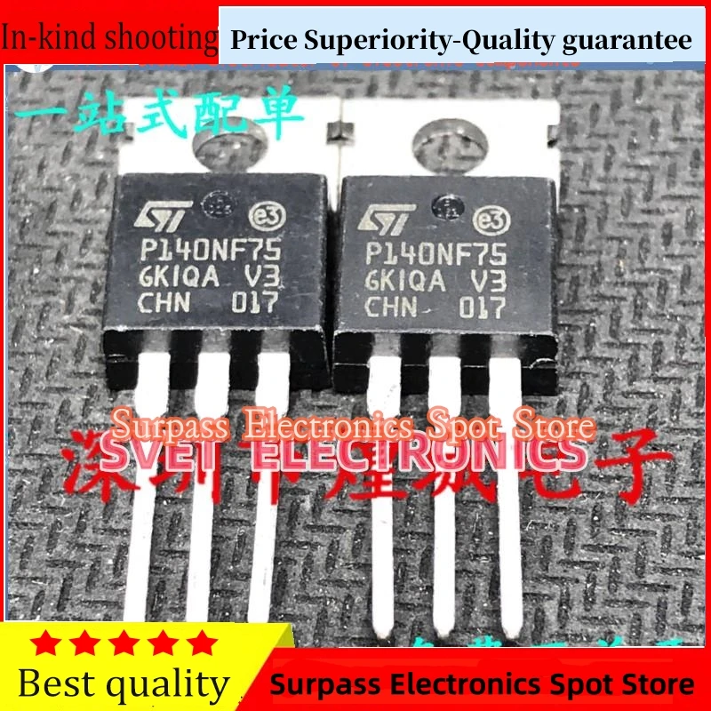 

10PCS-50PCS P140NF75 STP140NF75 TO-220 75V 120A Original Fast shipping