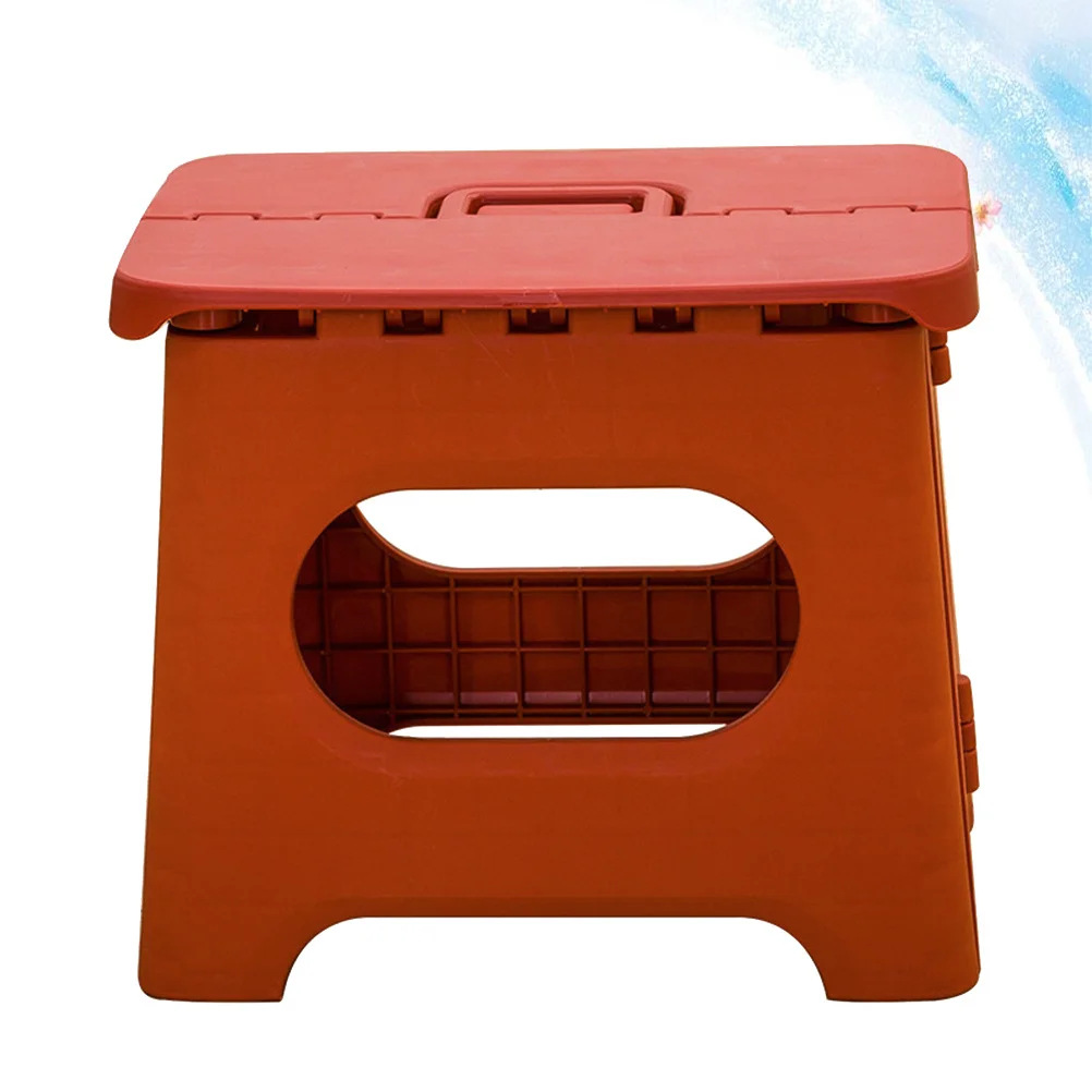 1pc Small Foldable Stool Lightweight Pp Folding Bench For Home Bathroom Travel Use Red Home Foldable Stool