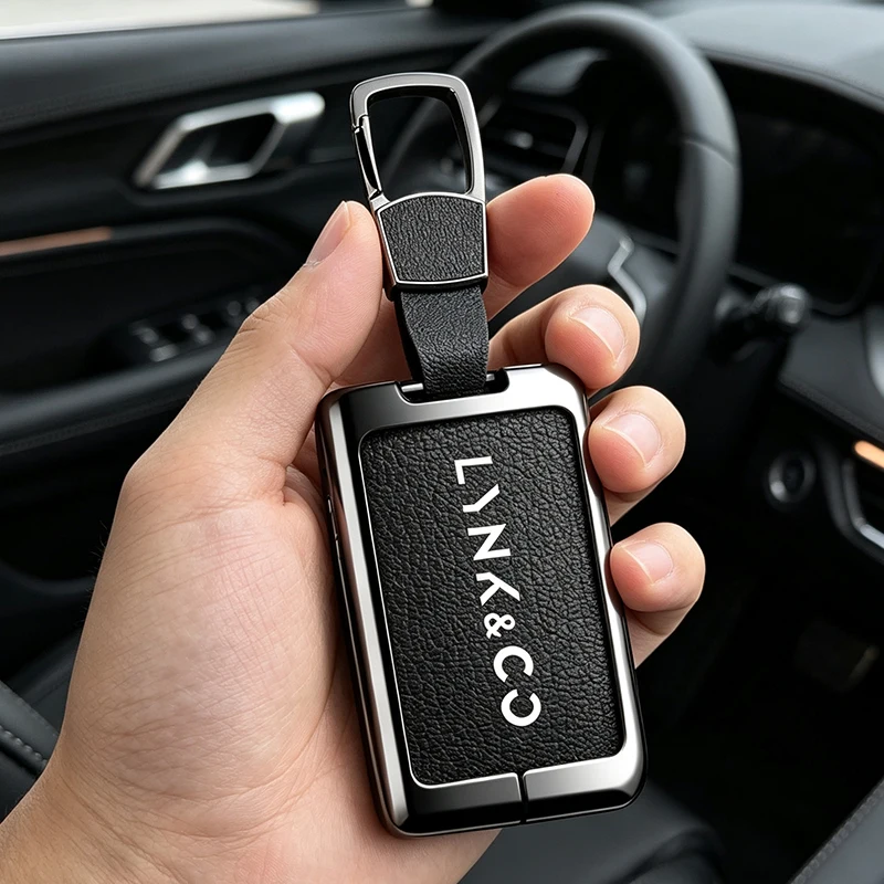 Car Remote Cover Key Case For LYNK&CO 05 09 01 06 02 03 LYNK CO Zinc Alloy Leather Protector Holder Shell Accessories