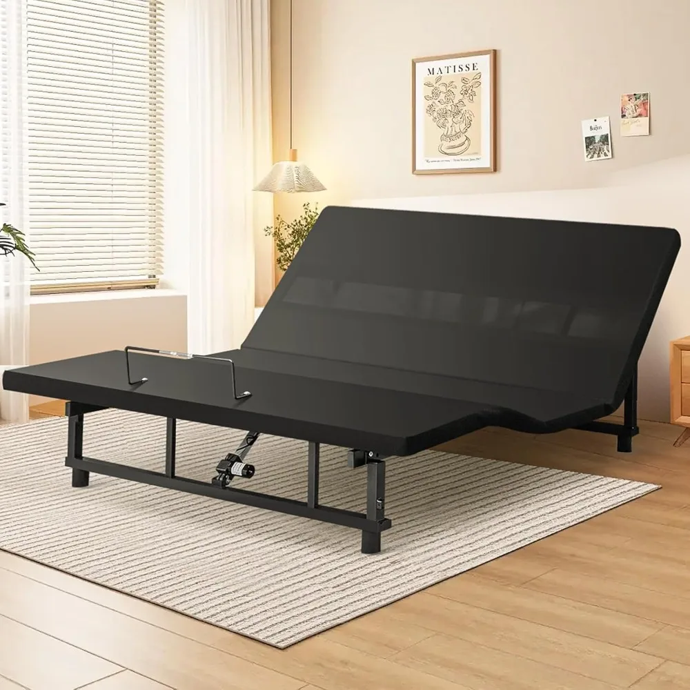 Queen Adjustable Bed Frame with Wireless Remote - Head & Foot Incline, Zero Gravity, Quiet Motor