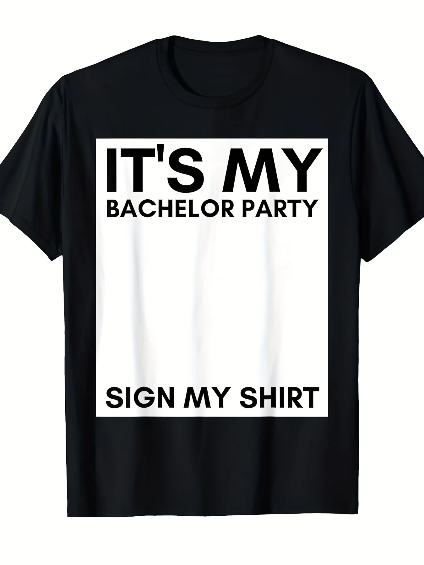 1pc Funny Bachelor Party T-Shirt - It'S My Bachelor Party Sign My Shirt Graphic Tee - Soft Crew Neck Shirt for Groom-To-Be - Wedding Party Favors, Bachelorette Gifts - Sizes  - Funny Wedding